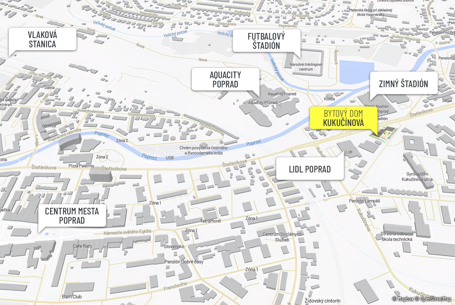Mapa lokality Kukučínova Poprad