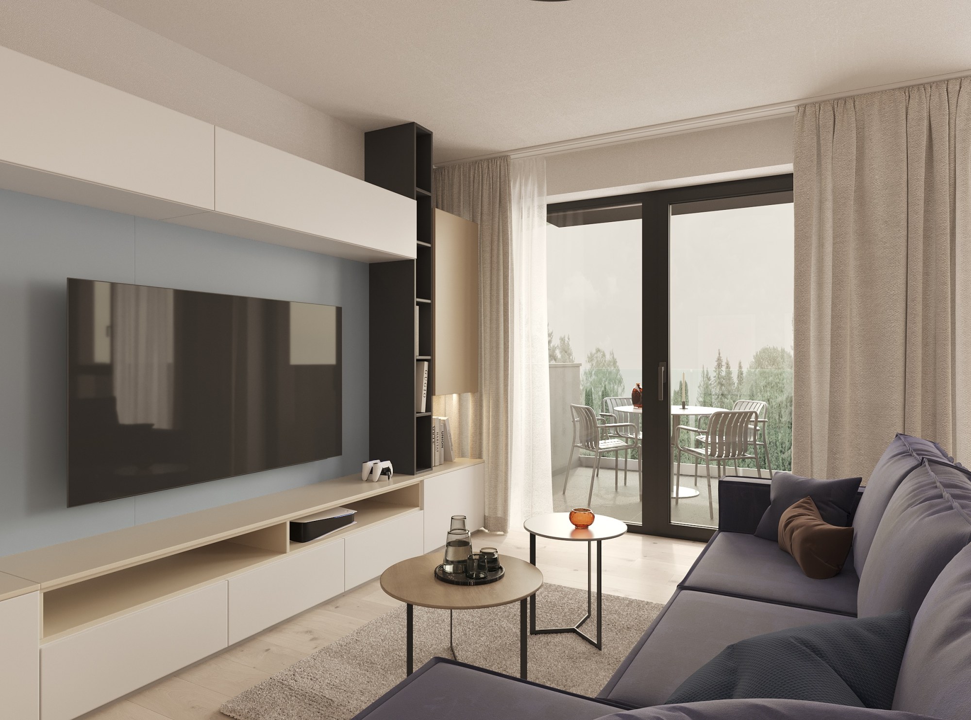 Interiér – vizualizácia obývačky